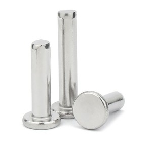 Özel katı perçin 1/4X1/2 katı karbon çelik perçinler 8mm M10 yassı paslanmaz çelik kafa katı perçin - Product Image 4