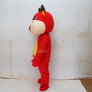 Costume de mascotte de vache <span class=keywords><strong>Red</strong></span> <span class=keywords><strong>Bull</strong></span> Animal en peluche drôle sur mesure déguisement adulte déguisement publicité Promotion fête Costume de mascotte à vendre - Product Image 2