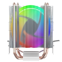 Refroidisseur de processeur Lovingcool RGB 2 caloducs Ventilateur de processeur pour ordinateur pour processeur PC LGA 1700 2011 90 mm Ventilateur de refroidissement de processeur Refroidisseur d'air Dissipateur thermique