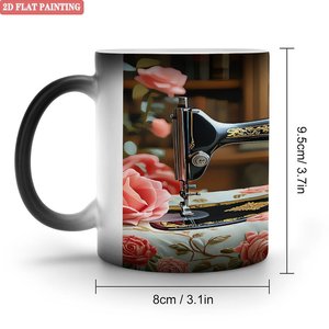 Mug personnalisé 11oz en céramique noire givrée, changeant de couleur à la chaleur, pour événements et célébrations - Product Image 2