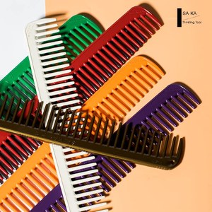 Pettine <span class=keywords><strong>a</strong></span> <span class=keywords><strong>denti</strong></span> <span class=keywords><strong>larghi</strong></span> con manico in bambù testurizzato in stile giapponese importato dalla Cina K-9T 15-20 cm, appositamente progettato per sezionare e rifinire i capelli - Product Image 4