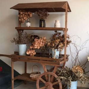 Customized Wooden Street Vending Cart, <strong>Flower</strong> <strong>Display</strong> Cabinet, Window Frame, Garden Wedding Decoration Cart - Product Image 2