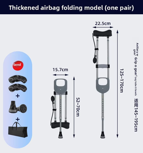 Bantuan jalan latihan rehabilitasi medis penyerap guncangan pegas kruk bawah ganda anti selip untuk lengan pendek anak muda - Product Image 5