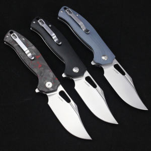 GT-T0050 Yeni Özelleştirilebilir 14C28N Katlanır Bıçak Keten Saplı Taşınabilir Bıçak Açık Hava Cep Bıçakları GT-T0050 Tunafire - Product Image 2