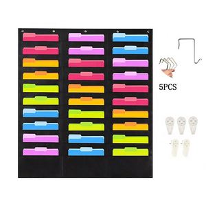 Organisateur mural de rangement pour dossiers et magazines à 30 poches, fabriqué en Chine, à suspendre pour le bureau, la maison, l'école, sac de rangement multi-usages - Product Image 3