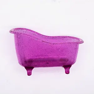 Piccolo di plastica set da bagno mini vasca da bagno a forma di sapone contenitore di imballaggio, bagno della scatola arredamento