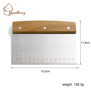 Đầu Bếp Nướng Nhà Bếp Thép Không Gỉ Thực Phẩm Bánh Cắt Bột Dao Gỗ Xử Lý Bánh Mì Pastry Bánh Pizza <span class=keywords><strong>Scraper</strong></span> Với Đo Quy Mô - Product Image 6
