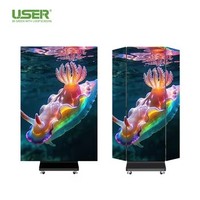 Pantalla LED Plegable de Doble Cara para Publicidad Interior, P2.5 P1.86 P1.53 P1.25, Tres Paneles LED, Póster Plegable