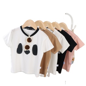 T-shirt a maniche corte per bambini in cotone coreano, tinta unita, per ragazzi, <span class=keywords><strong>maglietta</strong></span> base primaverile/estiva - Product Image 1