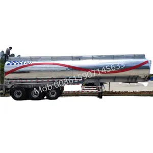 12 Wheels 42000Liters 45Tons Aluminium Fuel Crude Oil Tank Trailer 3 Compartment Water Milk Tanker With Pump