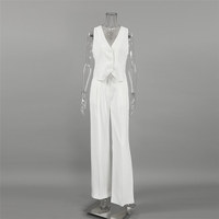 Meilleure vente été femmes co-ords élégant bureau gilet costume Blazer 2 pièces ensemble dames boutons haut court pantalons longs deux pièces ensembles