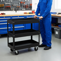 Gabinete de Hierro Industrial de 3 Niveles, Resistente y Multiusos, Personalizable para Uso en Carritos de Almacenamiento con Ruedas en Almacenes