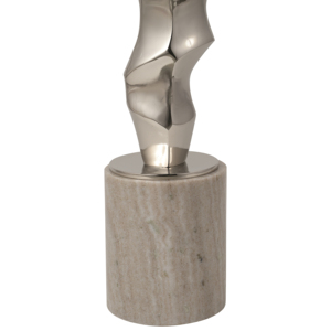 Tavolino con Base in Metallo Scultoreo e Piano in Marmo, Design Moderno per Soggiorno o Camera da Letto - Product Image 5