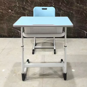 Escritorio y Silla Ergonómicos con Marco de Metal para Estudiantes de <span class=keywords><strong>Secundaria</strong></span>, Juego de Mesa y Sillas de Estudio para Aula Escolar para Estudiantes de <span class=keywords><strong>Secundaria</strong></span> - Product Image 2