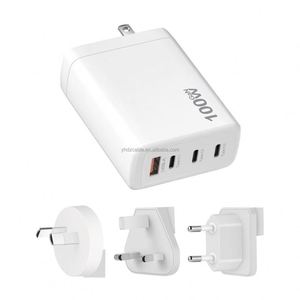 100W GaN 4-Port USB C Charger Station Block with Fast Charging Desktop <b>Adapter</b> Multi Port Charger US <b>Plug</b> Foldable PD <b>Adapter</b> - Product Image 6