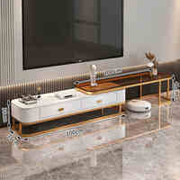 Meuble TV RH style moderne, blanc, rectangulaire, avec rangement, mural, pour salon et table basse, meuble TV