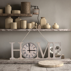 Настенные часы из дерева павловнии с резьбой, кварцевым механизмом, современным фермерским дизайном и шелкографией, 60х20 см - Product Image 4