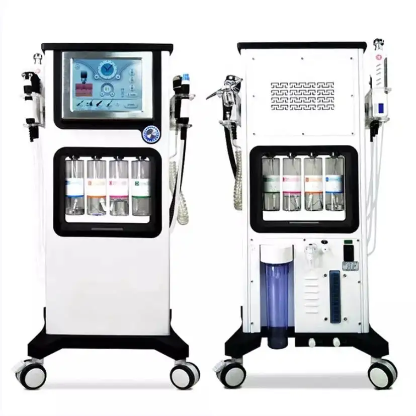 Aggiornamento combinazione Strong Core Hydra Oxygen facial Machine dermoabrasione aspirapolvere Blackhead Hydrofacials Machine