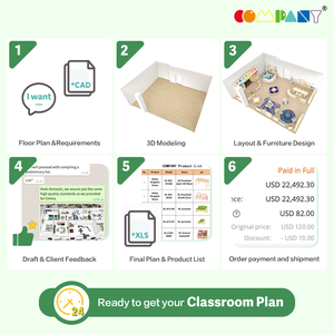 Fabricant de mobilier de classe Montessori en bois, salle de jeux pour enfants, maternelle, ensembles de bureaux et de chaises pour enfants - Product Image 6