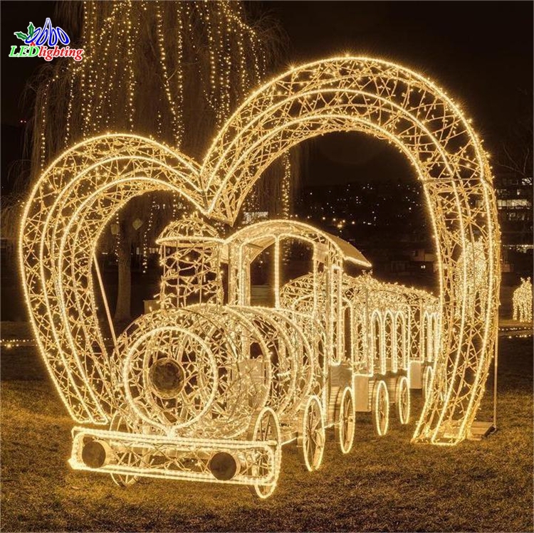 Wholesale Custom Outdoor Wedding LED Heart-shaped Arch Light Decoration Street 3D Arch Motif Light