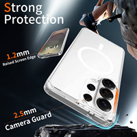 Support magnétique transparent antichoc anti-traces de doigts N52 pour coque de téléphone portable S26