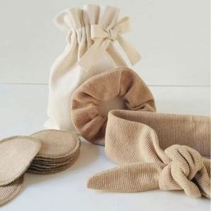 Novelty Organic Cotton Hair <b>Tie</b> Hairband Makeup Remover Pad and Drawstring Bag Hot Items 2025 New Years Products for Women - Product Image 4