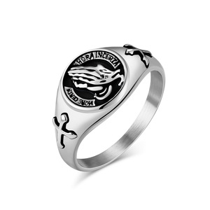 Hip Hop Minimalist Prayer Hand Cross <b>Titanium</b> Steel <b>Ring</b> Unisex Jewelry Gift Silver Gold Black - Product Image 5