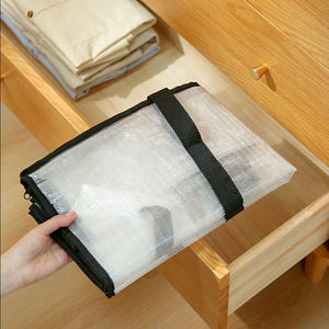 Caja de almacenamiento tejida impermeable a prueba de humedad, bolsa de almacenamiento de mano de gran capacidad con cremallera para ropa, edredón, embalaje de clasificación - Product Image 6