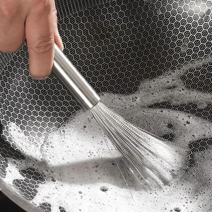 Wholesale Useful Stainless Steel Pan <b>Brush</b> with Long Handle Strong Decontamination Kitchen Cleaning Tools Home Supplies - Product Image 2