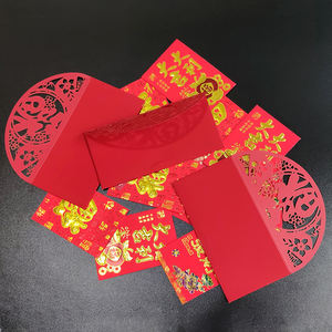 2023ตรุษจีนร้อนปั๊มนูนโลโก้โชคดีที่กำหนดเองซองจดหมาย<span class=keywords><strong>สี</strong></span>แดง - Product Image 3