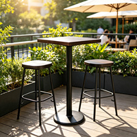 Table de salle à manger carrée en métal de style rétro bistro industriel, stable, pour bar, café, restaurant barbecue