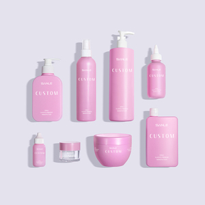 Kemasan kosmetik perawatan kulit 15g 120g 250g botol Losion minyak badan buram kustom Matt merah muda dengan tutup pompa plastik - Product Image 5