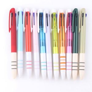 Best Top Selling Three <b>Ink</b> <b>Refill</b> Color Plastic Ballpoint Pen with Custom Logo Printing for School Office - Product Image 1