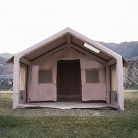 Tente gonflable de luxe en gros, 2 chambres, tente de glamping, 3000 mm, imperméable, en Oxford durable, pour camping familial en extérieur
