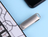 Smartphone Multi-Fungsi Baru Mini USB 2.0 OTG 3.0 4-in-1 PC Kecepatan Tinggi Tahan Air Flash Drive Logam Berputar Garansi 3 Tahun