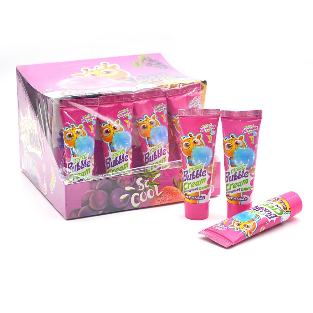 Funny toothpaste shape fruit flavor Liquid tube chewing bubble gum for kids