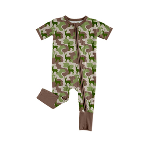 Combinaison courte à manches courtes pour bébé, enfant, garçon, motif camouflage vert cerf, vente en gros, SR4209 - Product Image 3
