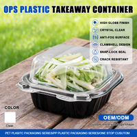 Conteneurs en plastique transparents à charnières de qualité alimentaire pour gâteaux, vente en gros