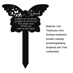 Personnalisé métal jardin miss mémorial signes métal jardin décoration cimetière tombe palque pieu marqueurs métal sympathie jardin pieu - Product Image 2