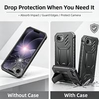 FNTCASE pour iPhone 17e, Conception blindée tactique, Film de protection intégré, Béquille stable, Coque anti-chute de qualité militaire