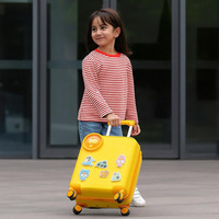 Valise à roulettes pour enfants, bagage de voyage léger en ABS rigide |   360 °   Valise pour enfants avec roues pivotantes et poignée réglable
