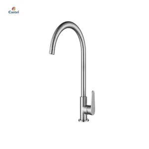 Good Quality Brushed Surface Single Handle Kitchen Mixer Taps With Soft Water Stainless Steel Faucet In Kitchen