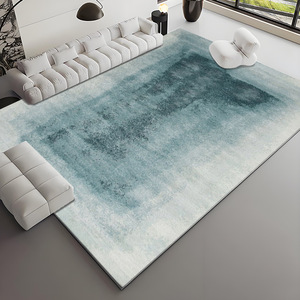 Alfombra Abstracta de Estilo Italiano, Rectangular, Imitación de Cachemira, Antideslizante, Decoración para el Hogar, Patrón Degradado Azul Beige H 092 - Product Image 4