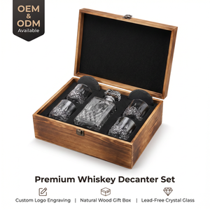 Cadeau d'anniversaire unique et cool pour papa de la part de sa fille ou de son fils, meilleur cadeau de Noël ou de retraite, ensemble de carafe à <span class=keywords><strong>whisky</strong></span> avec 4 verres - Product Image 1