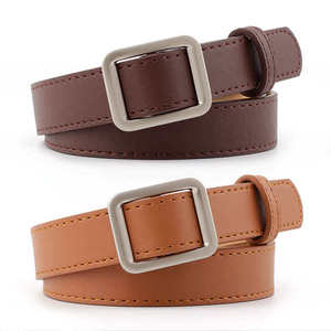 <span class=keywords><strong>Ceinture</strong></span> en cuir PU pour <span class=keywords><strong>femme</strong></span> <span class=keywords><strong>sans</strong></span> trous, <span class=keywords><strong>boucle</strong></span> carrée, style mode, pour pantalon, <span class=keywords><strong>ceinture</strong></span> coréenne pour étudiante - Product Image 1