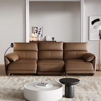 Canapé modulaire en cuir électrique de luxe moderne Lumio, en forme de L, avec fauteuil d'angle pour salon
