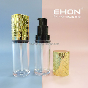 Flacon cosmétique en plastique EHON, cylindre en PET transparent avec bouchon doré gaufré et joint à brosse pour le maquillage - Product Image 5