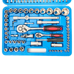108 buah 1/2,3/8,1/4 inci Drive fleksibel kepala Rotator Ratchet menangani kunci pas Set soket - Product Image 3