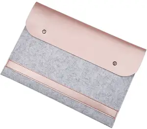 13-13.3 inch Ultra Slim PU Leather Sleeve Cover Case Protective Notebook Felt Laptop Carrying Bag