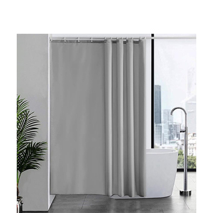 Tenda Doccia Grigia 240x200 Cm Impermeabile Antimuffa in Poliestere EVA con 16 Anelli - Product Image 1